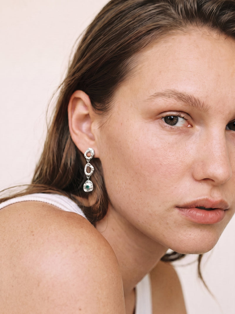 Cascada Piedra earrings – Silver