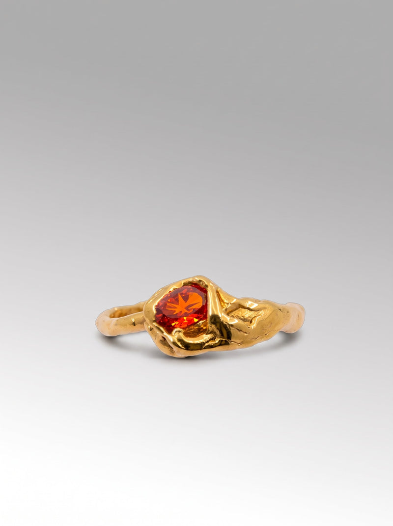 Clavel ring – Gold Plated / Orange