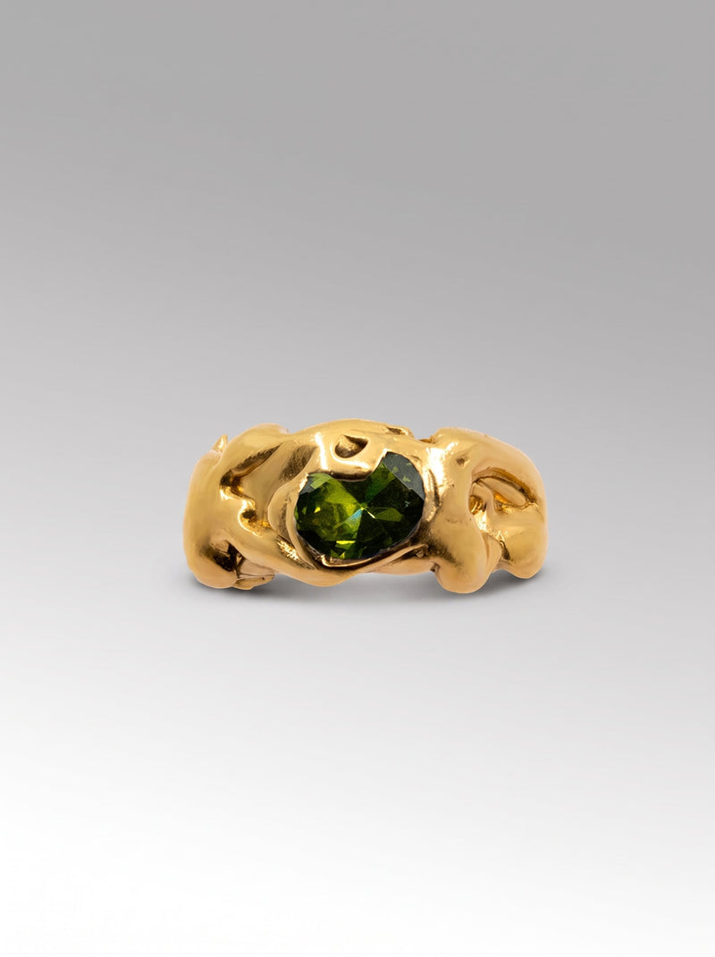 Medusa ring – Gold Plated / Peridot
