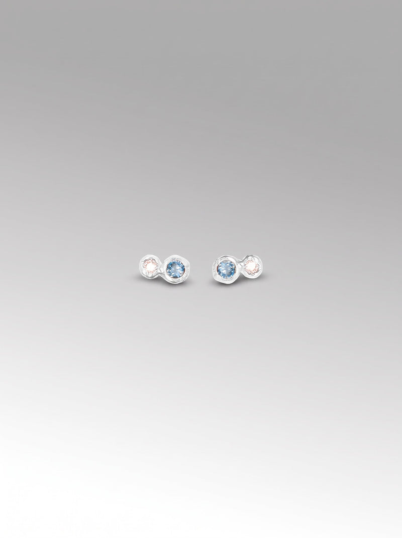 Mellizos earrings – Silver / Aquamarine