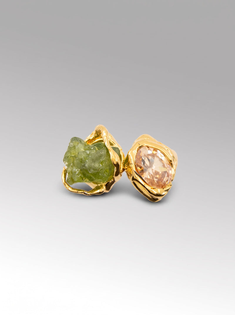 Nova Ring – Gold Plated / Champagne Peridot