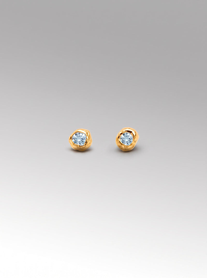 Semillas earrings – Gold Plated / Aquamarine