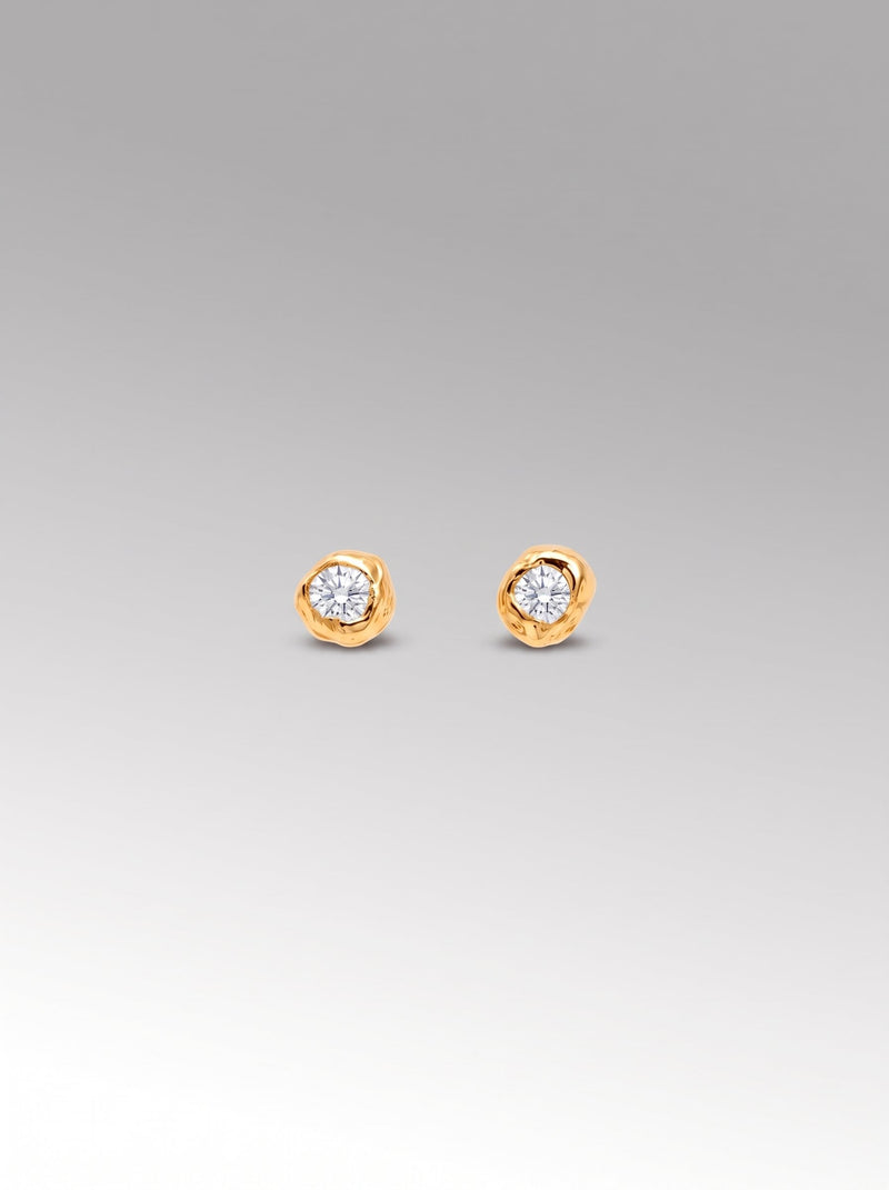 Semillas earrings – Gold Plated / White