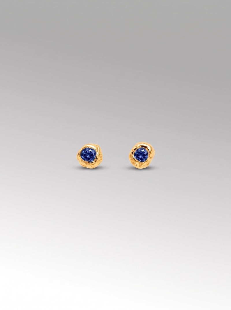 Semillas earrings – Gold Plated / Sapphire
