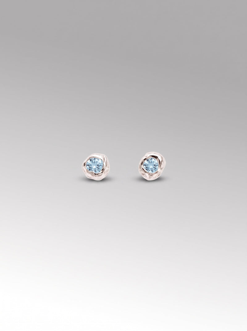 Semillas earrings – Silver / Aquamarine