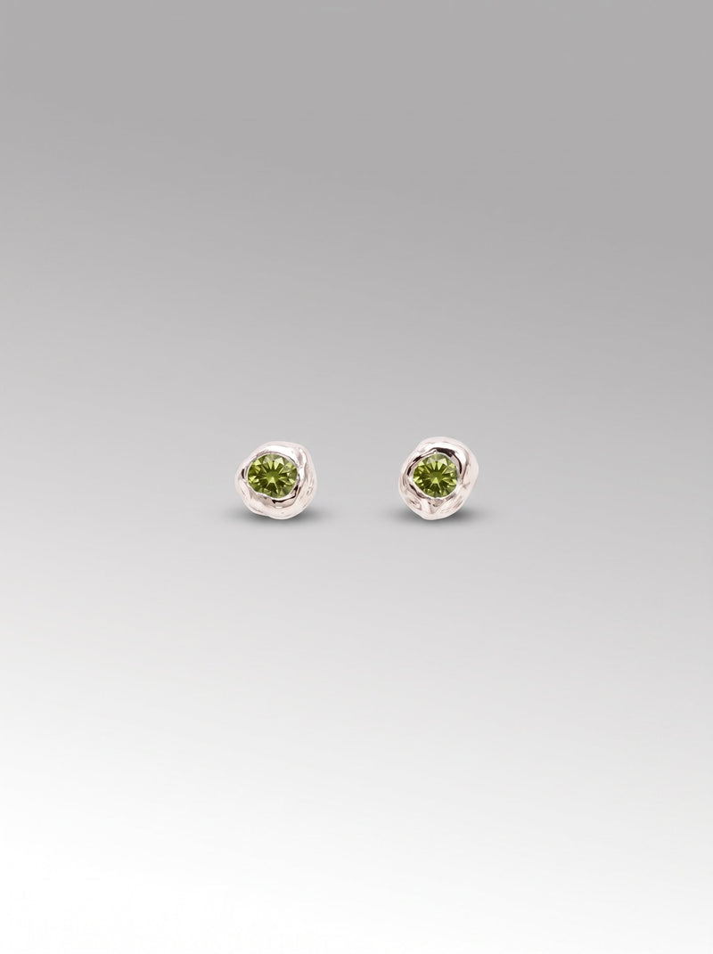 Semillas earrings – Silver / Peridot