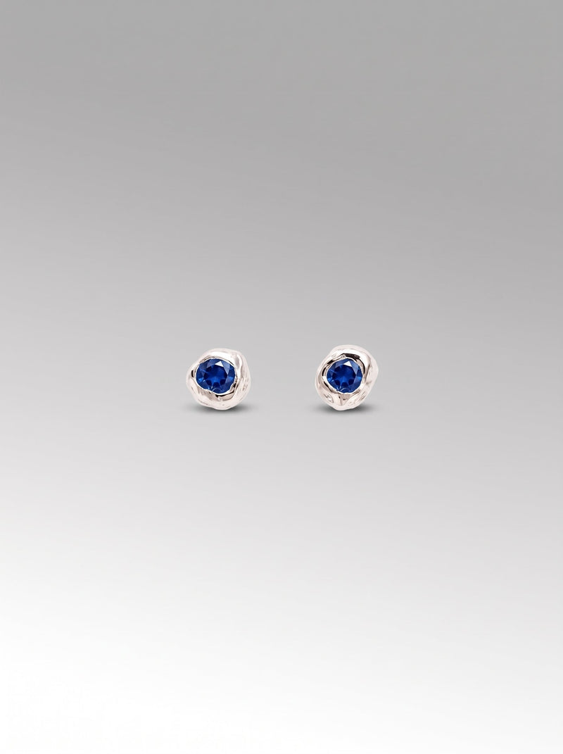 Semillas earrings – Silver / Sapphire