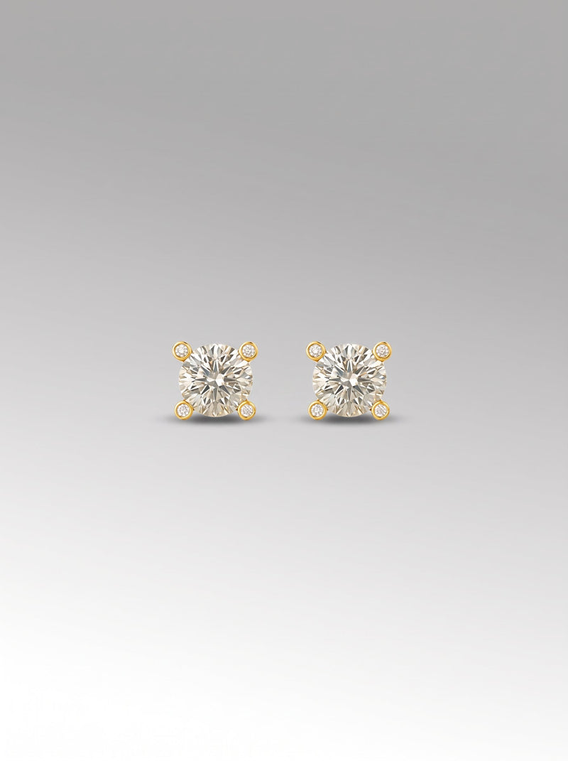 Solitario con Garras earrings – Gold Plated