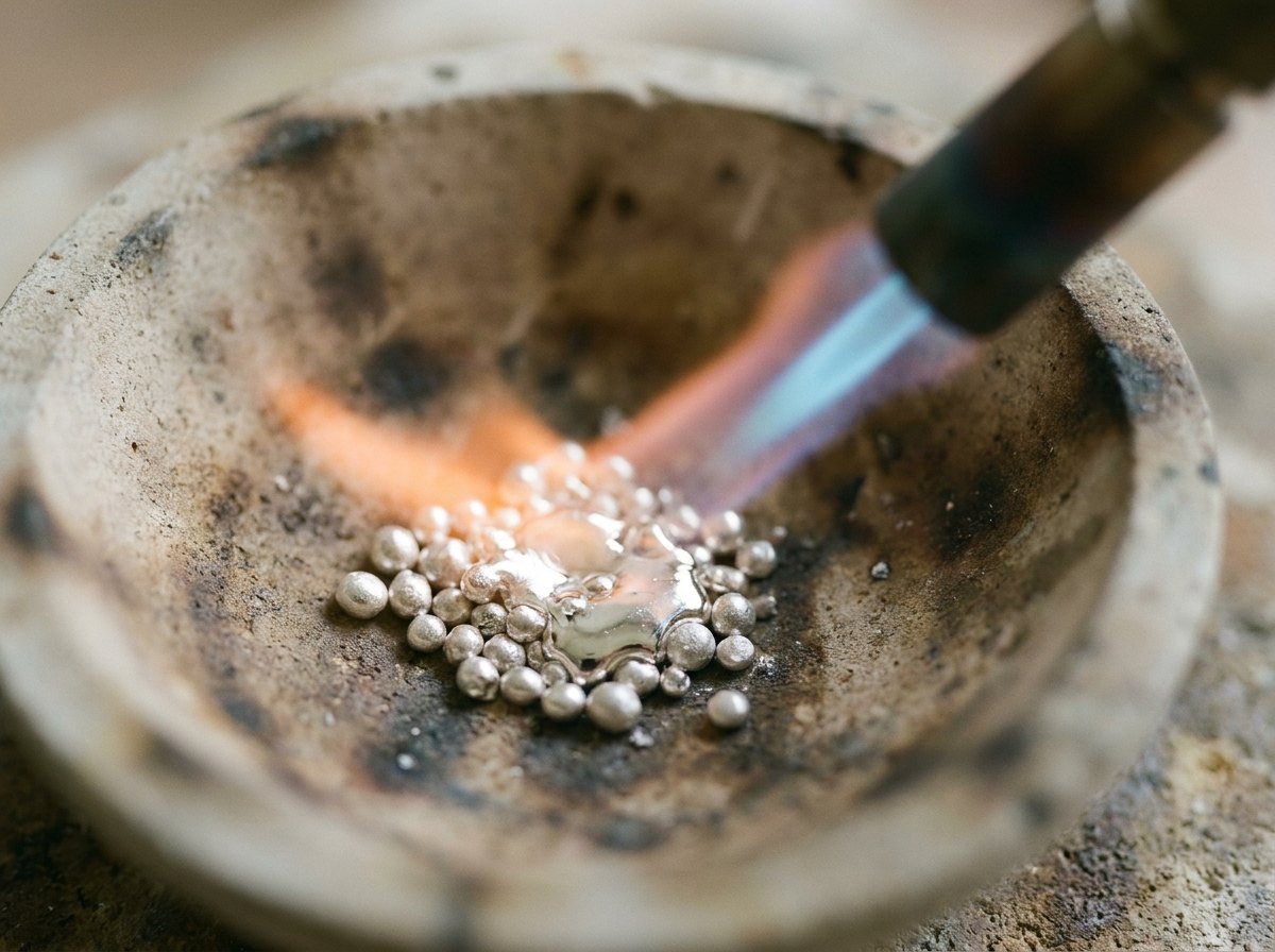 Melting silver in the Apreels workshop