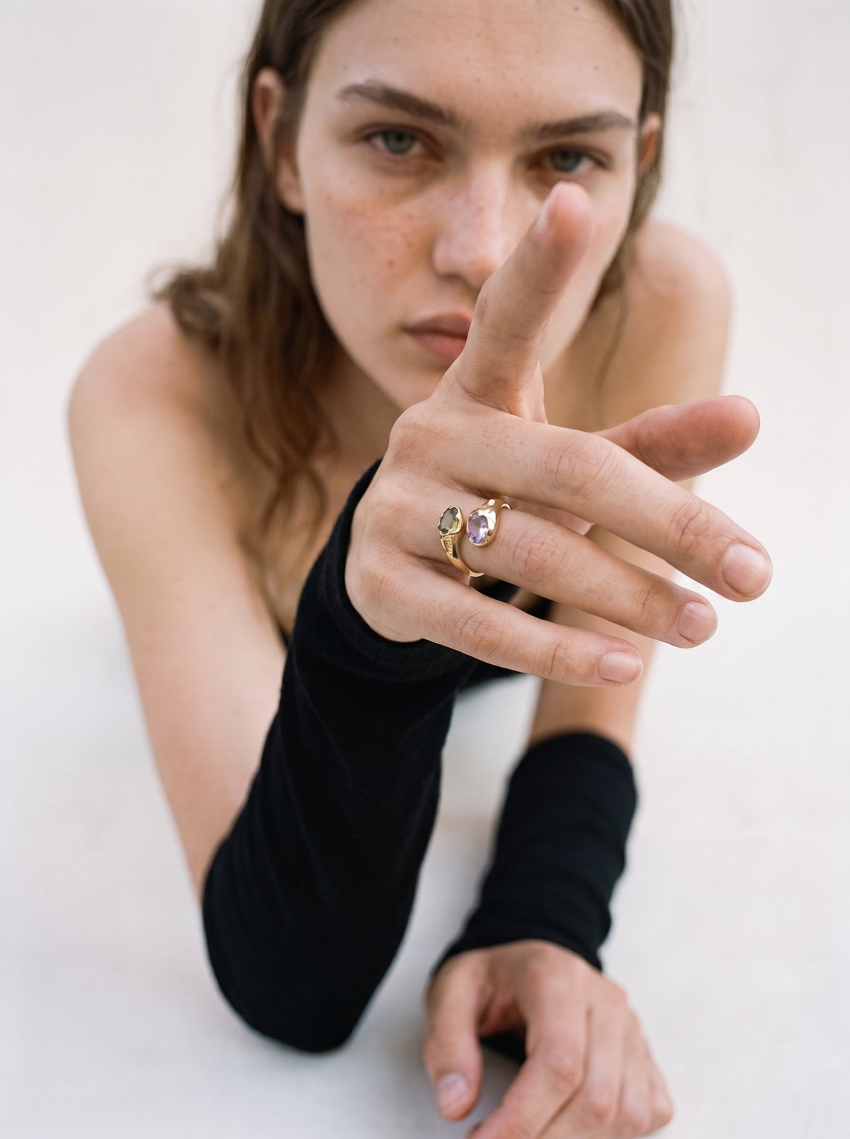 Buganvilla ring – Gold Plated / Lavender Peridot