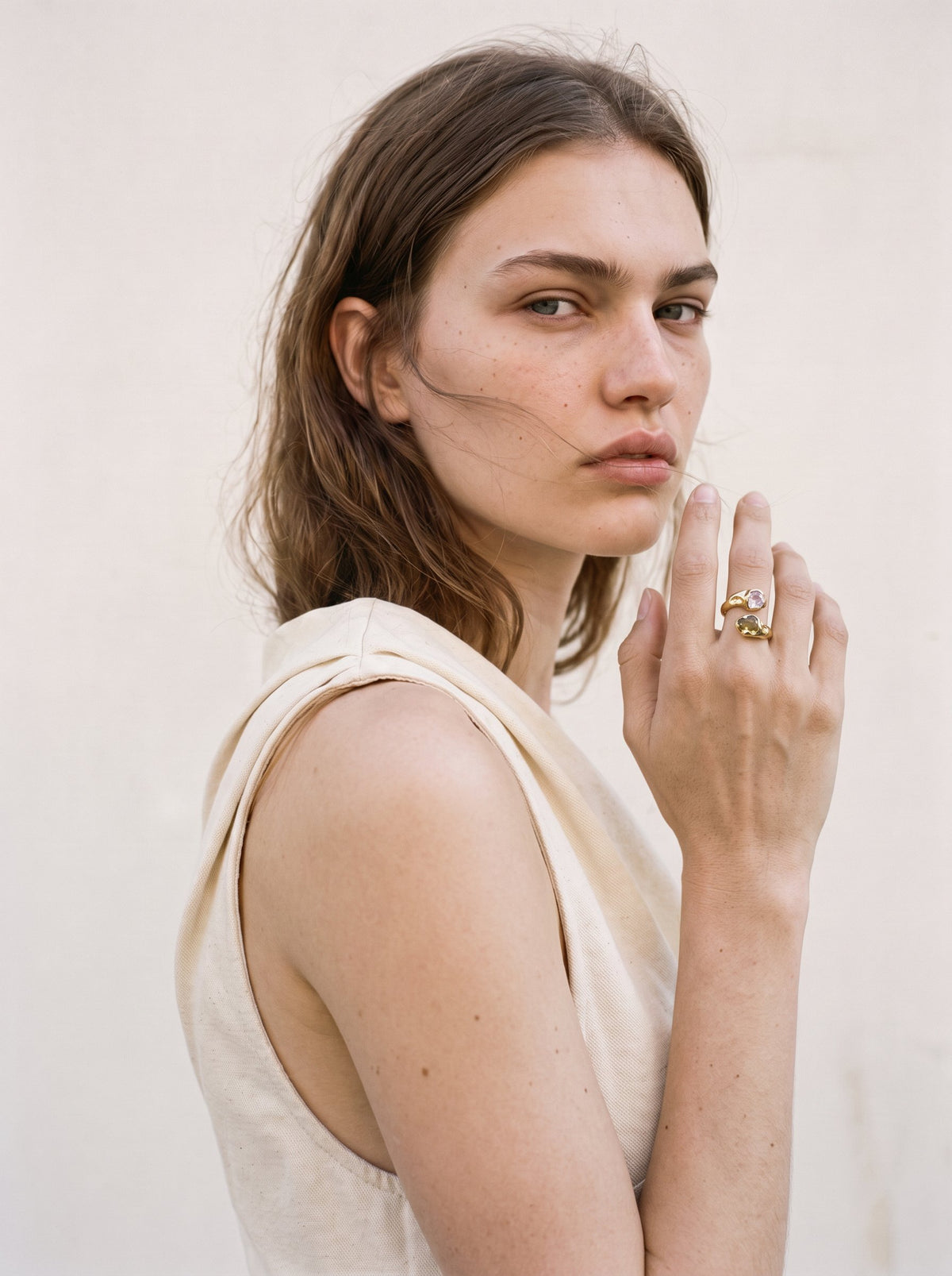 Buganvilla ring – Gold Plated / Lavender Peridot