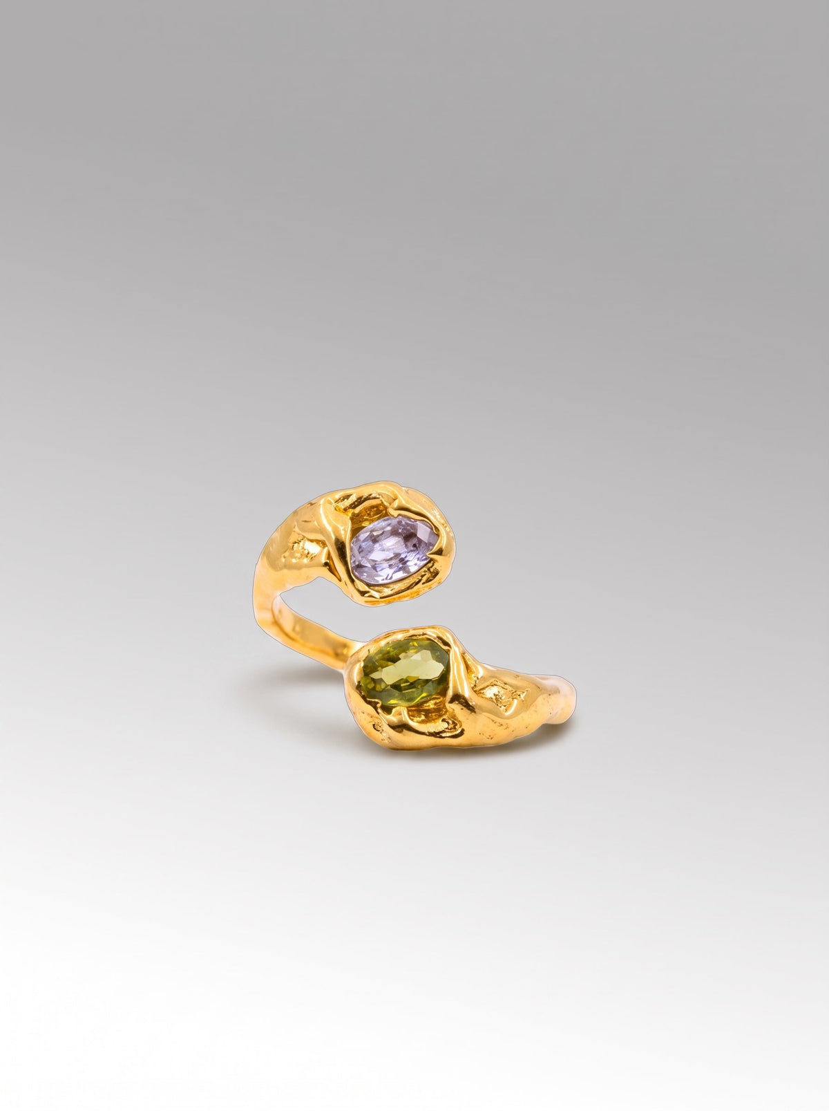 Buganvilla ring – Gold Plated / Lavender Peridot