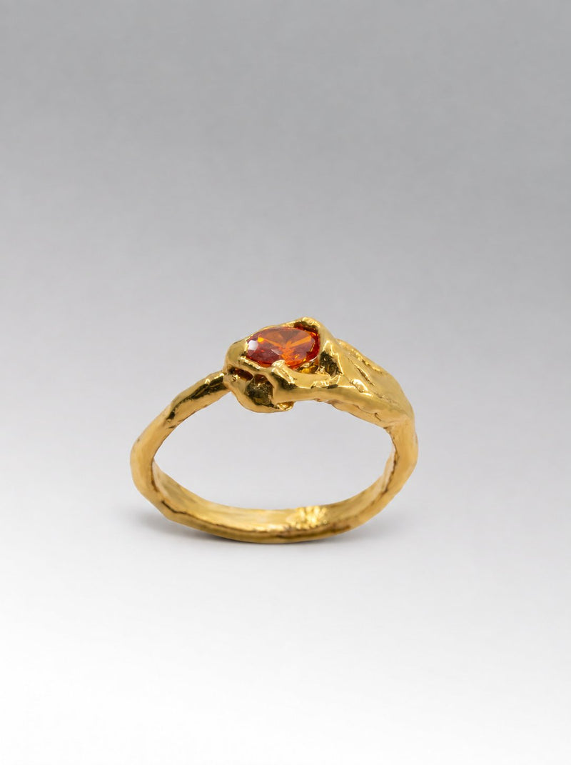 Clavel ring – Gold Plated / Orange