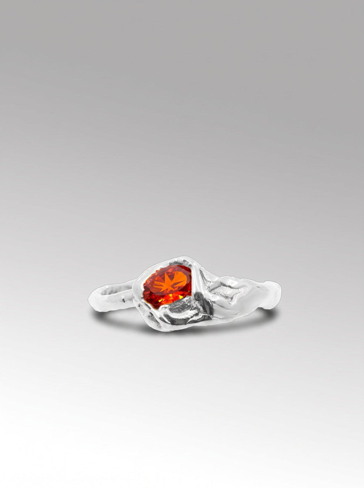 Clavel ring – Silver / Orange