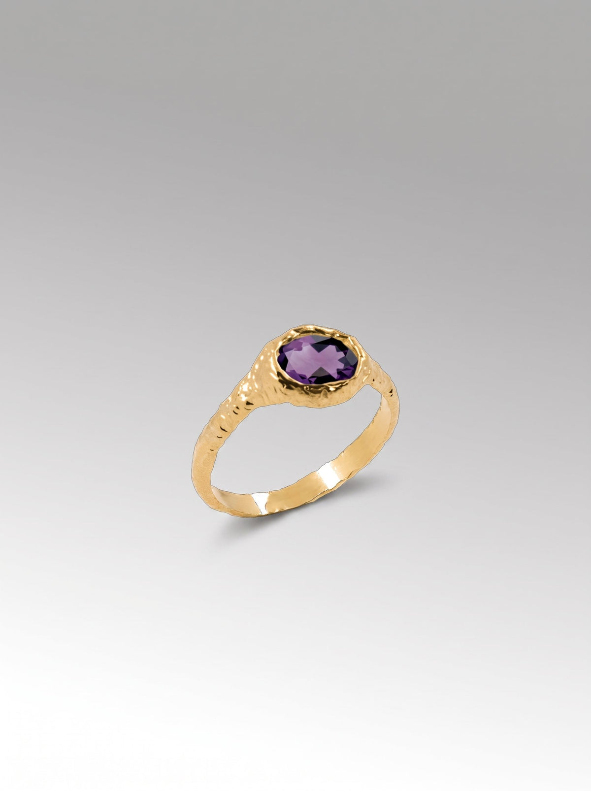 Cocodrilo ring – Gold Plated / Amethyst