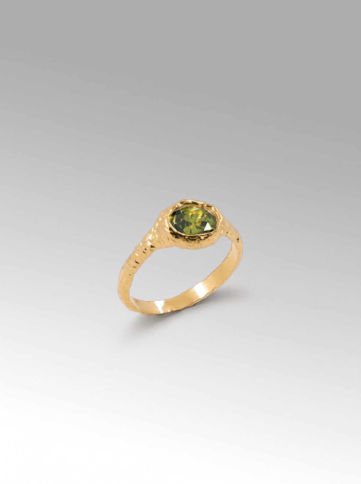 Cocodrilo ring – Gold Plated / Peridot