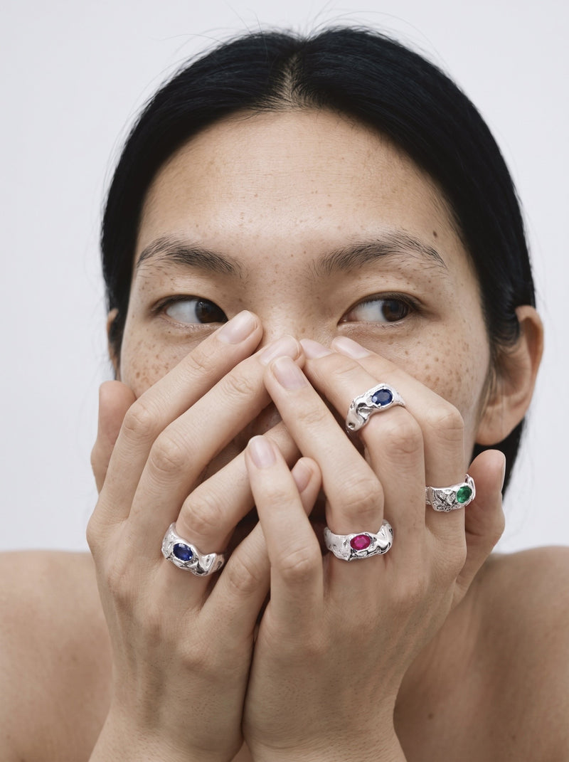Judy ring – Silver / Emerald / Ruby / Sapphire