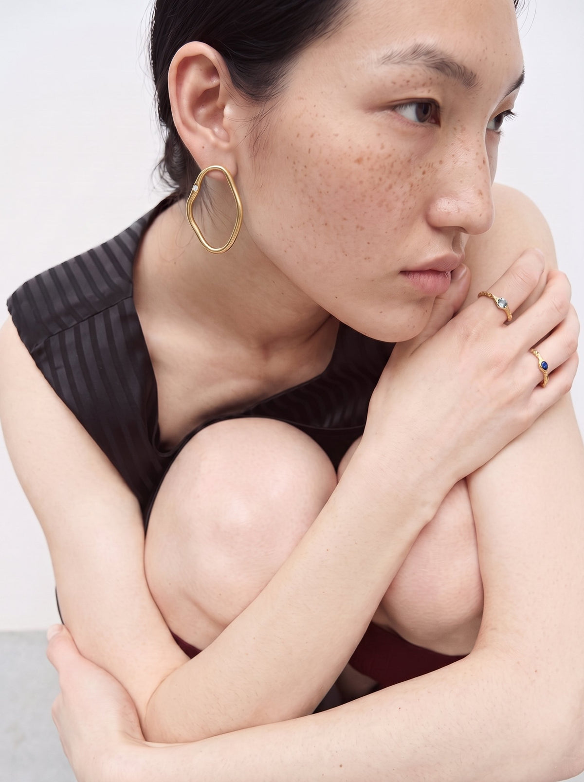 La Luz earrings – Gold Plated / White