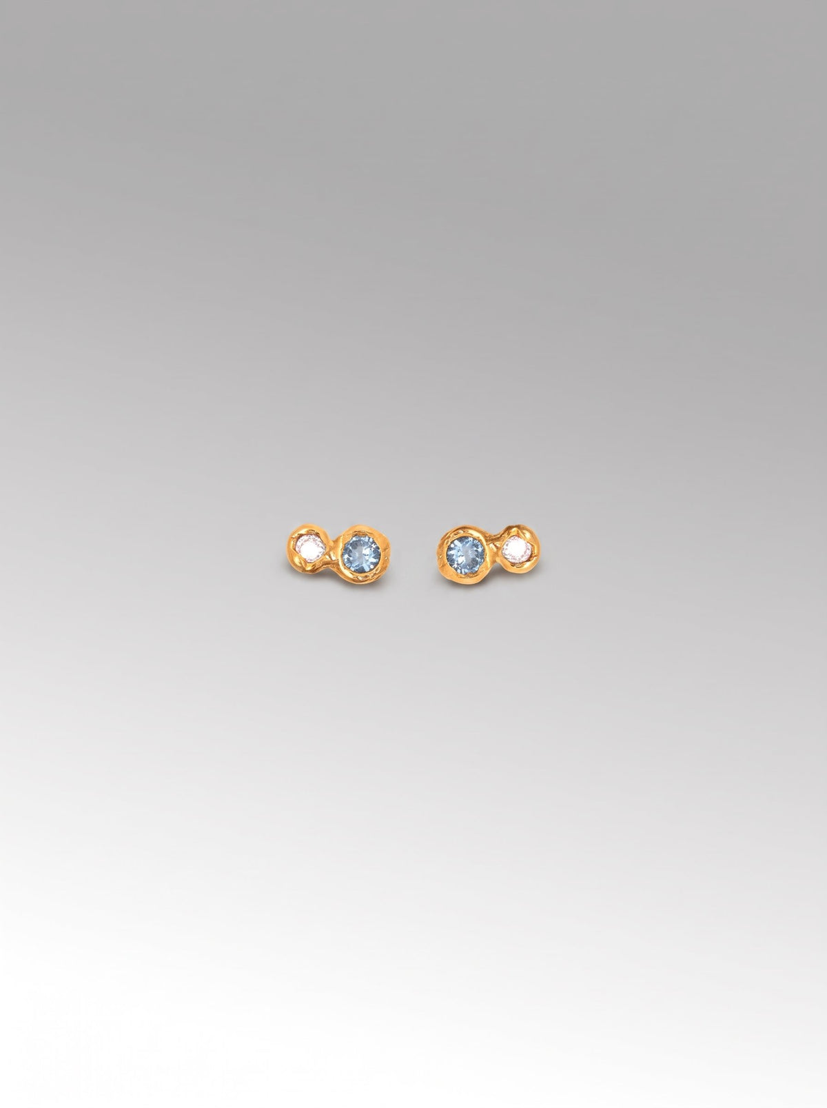 Mellizos earrings – Gold Plated / Aquamarine