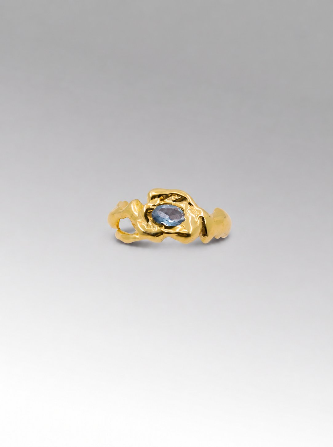 Orquídea ring – Gold Plated / Aquamarine