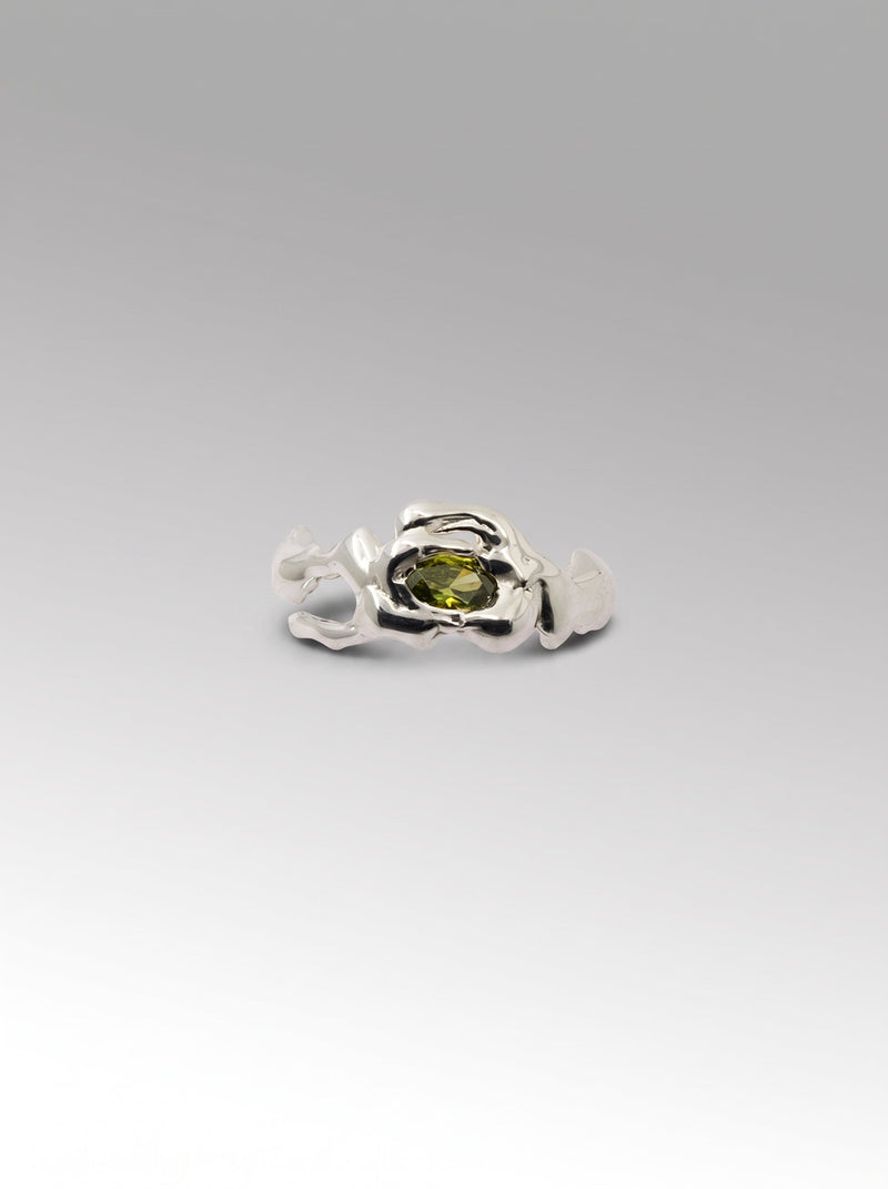 Orquídea ring – Silver / Peridot