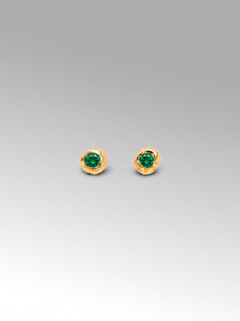 Semillas earrings – Gold Plated / Emerald