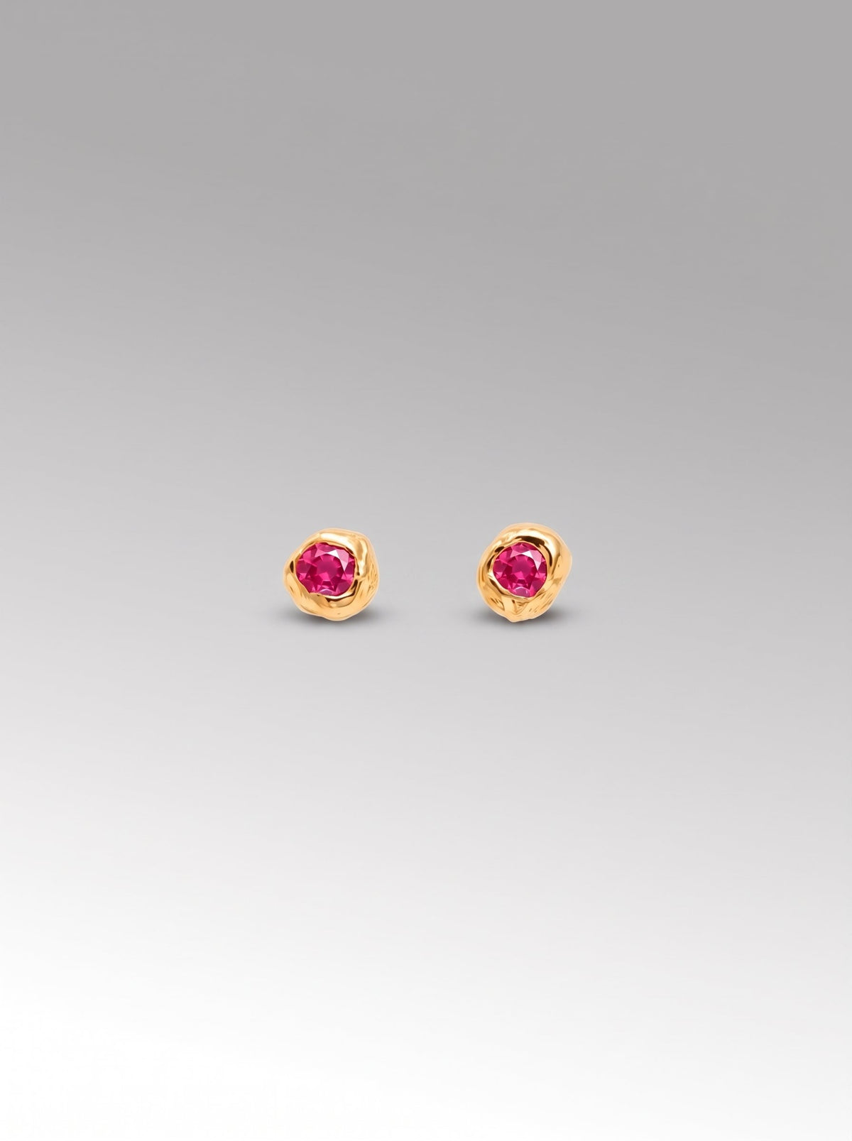 Semillas earrings – Gold Plated / Ruby