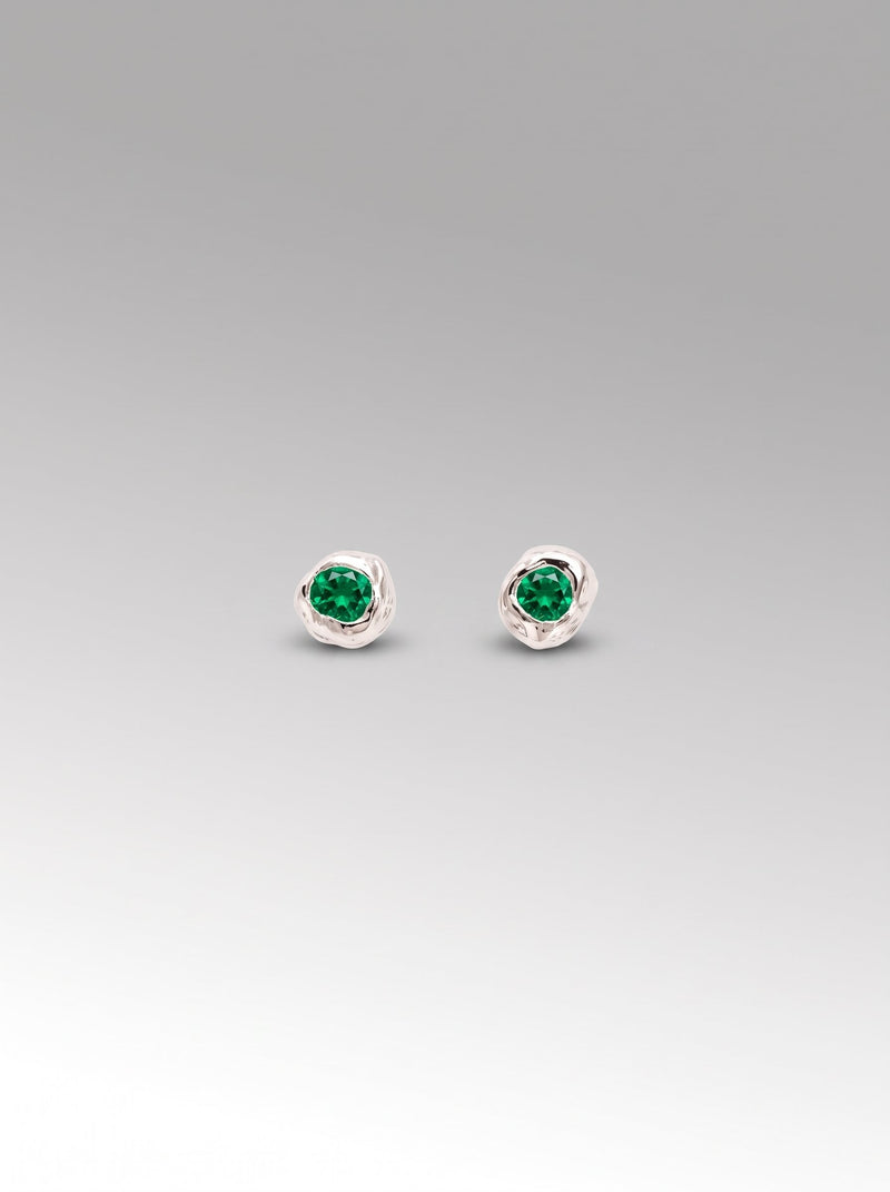 Semillas earrings – Silver / Emerald