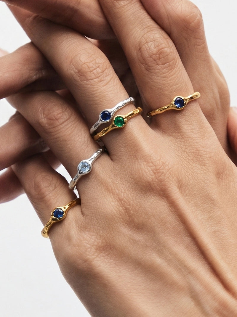 Tallo ring – Emerald / Sapphire / Aquamarine