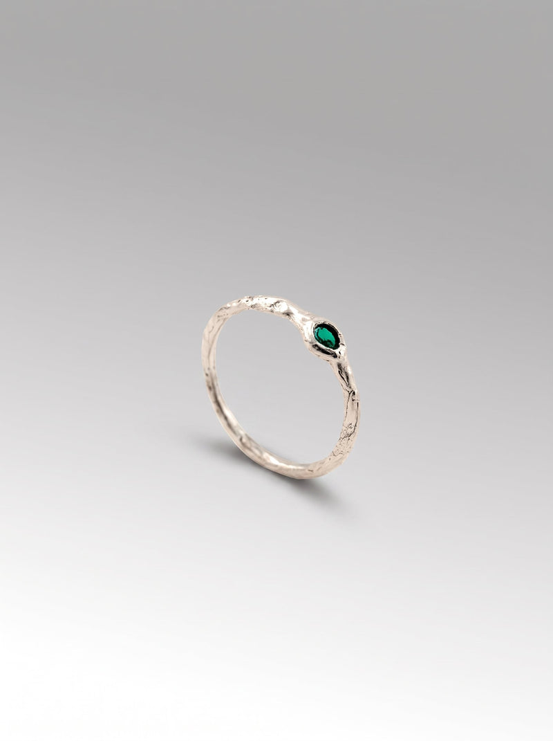 Tallo ring – Silver / Emerald
